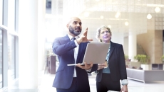 Executives in an office building  Executives in an office building