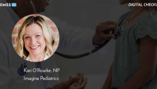 Kari O'Rourke, Imagine Pediatrics Kari O'Rourke, Imagine Pediatrics_Doctor using stethoscope on child Photo by FatCamera/E+/Getty Images