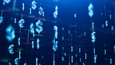 Digital Futuristic abstract background of Money currency in cyberspace  Digital Futuristic abstract background of Money currency in cyberspace