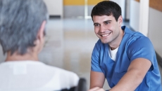 Healthcare professional consulting with a patient Healthcare professional consulting with a patient