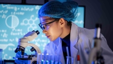 Scientist conducting experiments in a laboratory Scientist conducting experiments in a laboratory