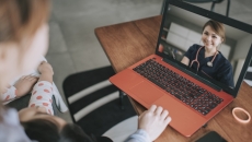 Healthcare professional engaging in telehealth visit with patient Healthcare professional engaging in telehealth visit with patient