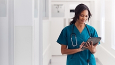Nurse on a tablet Nurse on a tablet