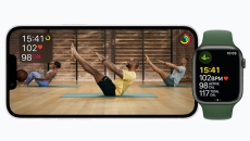 Apple Fitness+ Pilates class and Apple Watch