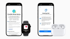 Apple products showing hearing aid and sleep apnea apps on iPhone Apple products showing hearing aid and sleep apnea apps on iPhone
