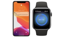 The Augment Health app on a smartphone and Apple Watch displaying a "90% full" warning. The Augment Health app on a smartphone and Apple Watch displaying a "90% full" warning.