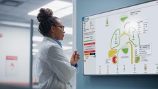 Person at a whiteboard Person at a whiteboard