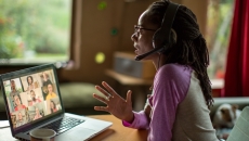 Healthcare professional engaging in a telehealth call Healthcare professional engaging in a telehealth call