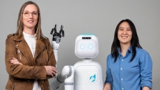 Diligent Robotics cofounders Andrea Thomaz and Vivian Chu with the Moxi robot Diligent Robotics cofounders Andrea Thomaz and Vivian Chu with the Moxi robot