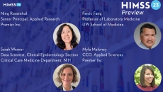 The National Institutes of Health's Sarah Warner, Premier's Dr. Ning Rosenthal and Myla Maloney, and the University of Washington School of Medicine's Dr. Ferric Fang The National Institutes of Health's Sarah Warner, Premier's Dr. Ning Rosenthal and Myla Maloney, and the University of Washington School of Medicine's Dr. Ferric Fang