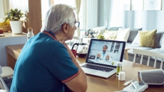 Person having a telemedicine appointment Person having a telemedicine appointment