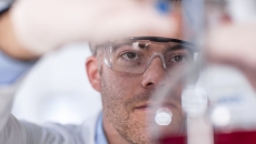Researcher at work in a lab Researcher at work in a lab