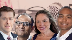 Podcast guests Tom Kiesau, Shreesh Tiwari, Lauren Goodman, and Dr. Darryl Gibbings-Isaac