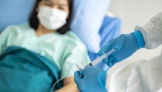 Patient receiving IV medication Patient receiving IV medication