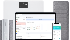 The Withings RPM platform with its connected tools in including a scale and blood pressure cuff The Withings RPM platform with its connected tools in including a scale and blood pressure cuff