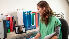 A provider talks to a patient using an Alexa-enabled device A provider talks to a patient using an Alexa-enabled device