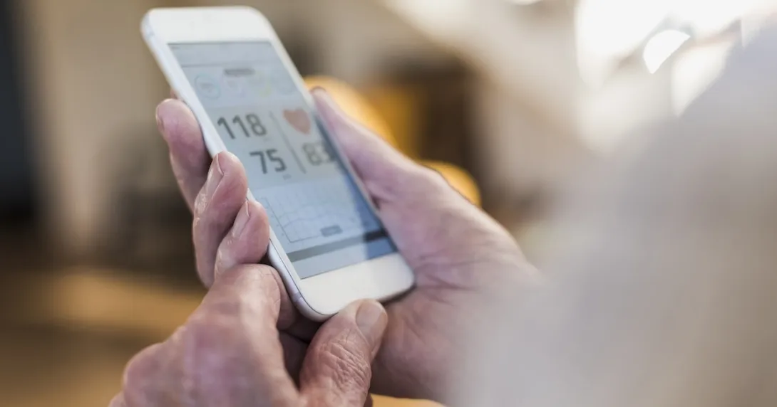 Smart phone with blood pressure readings  Smart phone with blood pressure readings