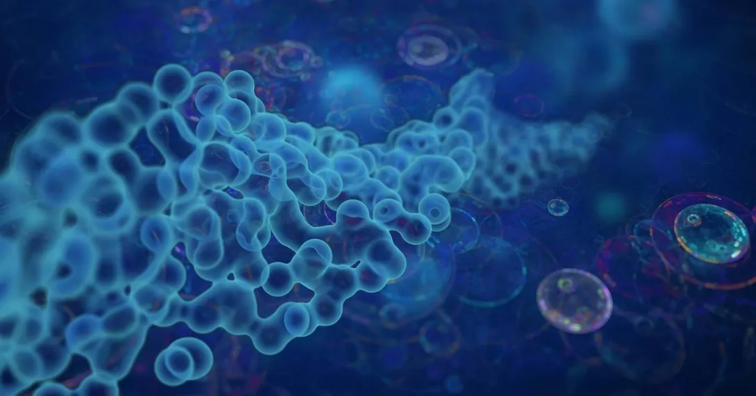 Image of molecules under a microscope Image of molecules under a microscope