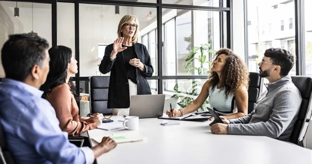 Executives in a meeting  Executives in a meeting