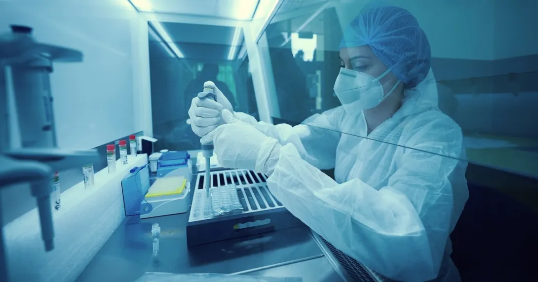 Lab technician at work Lab technician at work