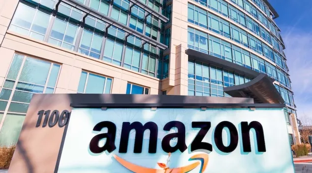 Office building with Amazon sign