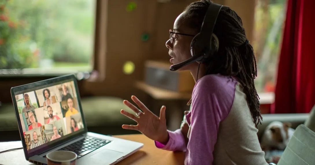 Healthcare professional engaging in a telehealth call Healthcare professional engaging in a telehealth call