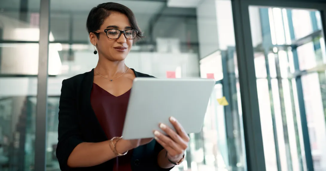 Person on a tablet Person on a tablet