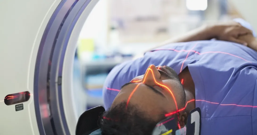 Person undergoing an MRI Person undergoing an MRI