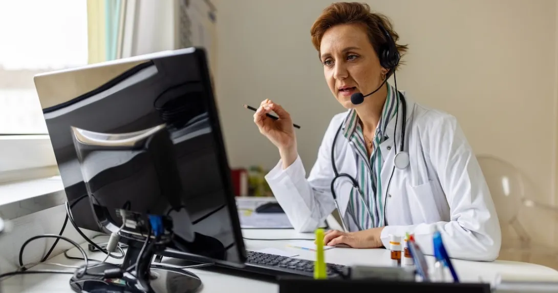 Physician conducting telehealth visit Physician conducting telehealth visit