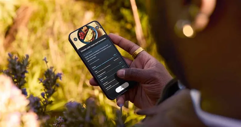 Person looking at a cell phone Person looking at a cell phone