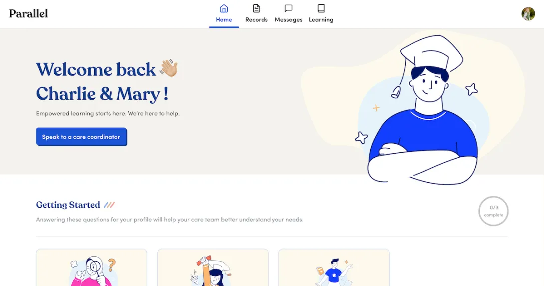 The Parallel Learning patient portal The Parallel Learning patient portal