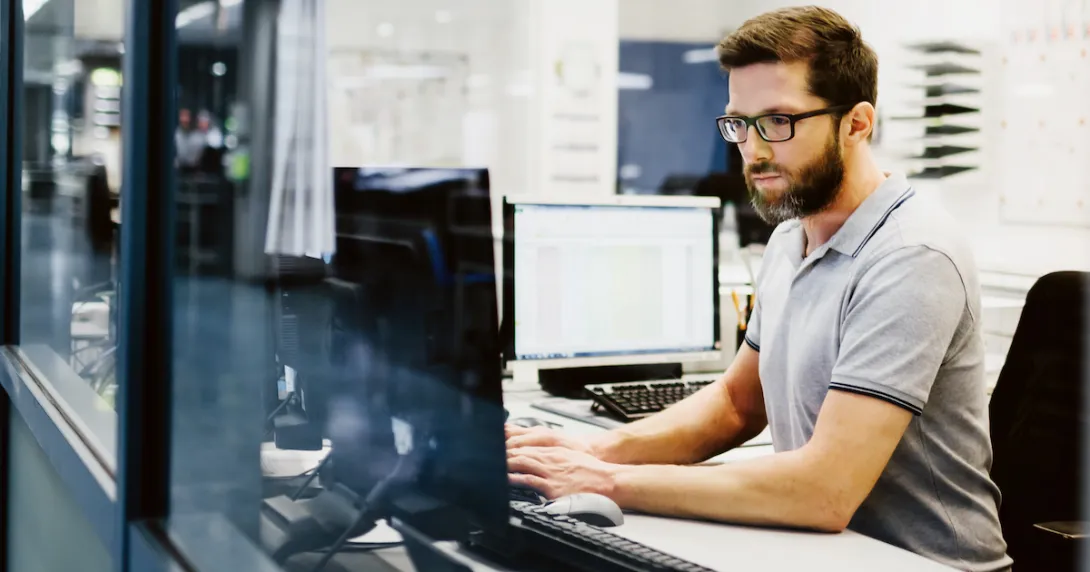 Person working at a desk.