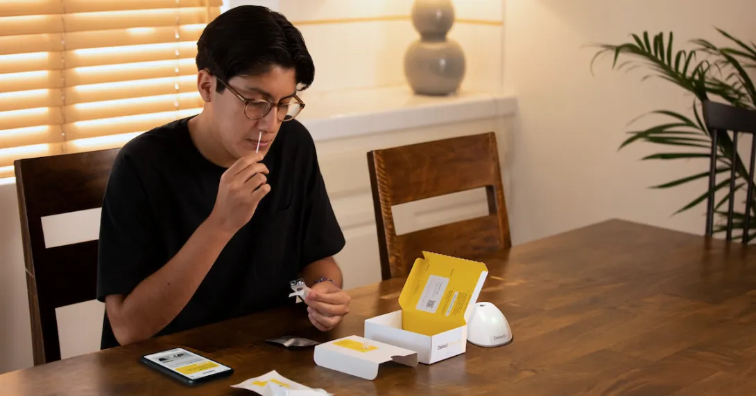 A man using the Detect COVID-19 test A man using the Detect COVID-19 test