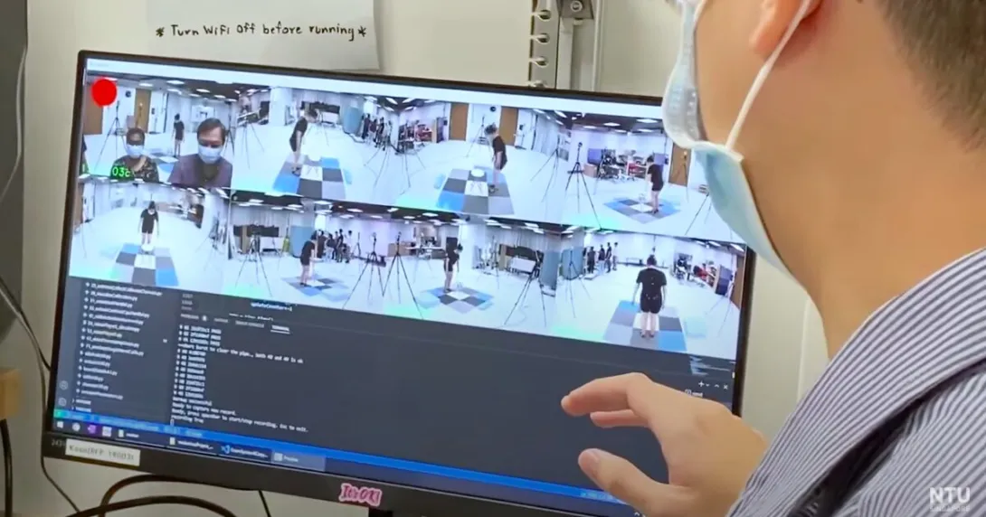 A desktop running the Precise Marker-less software