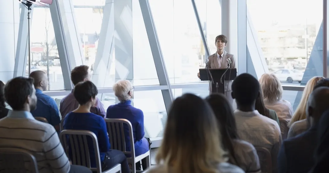 Executives at a lecture Executives at a lecture