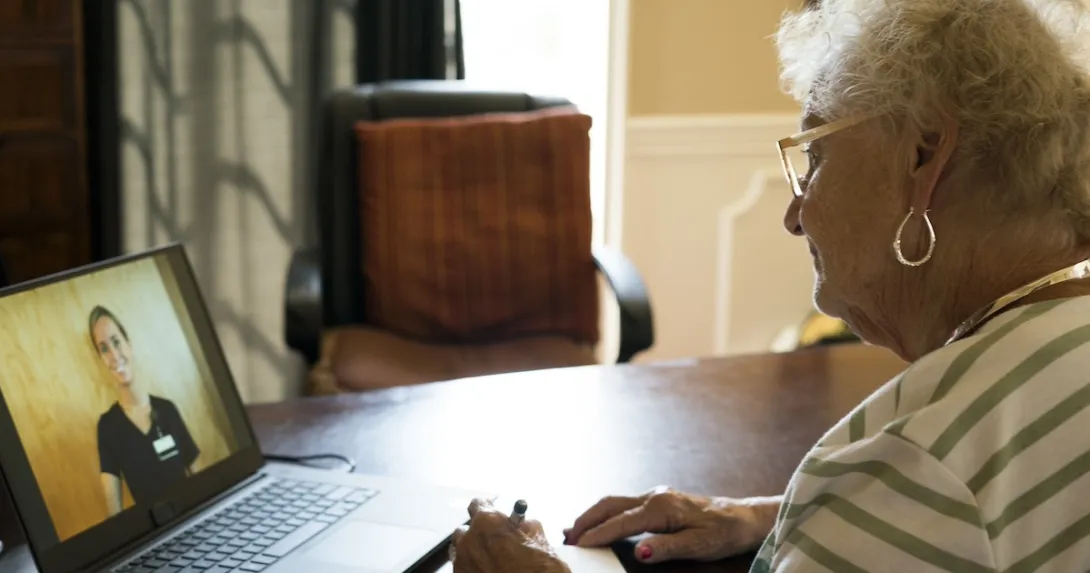 Healthcare professional consulting with a patient virtually Healthcare professional consulting with a patient virtually