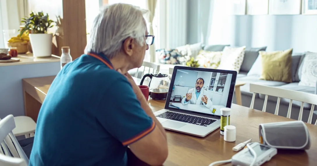 Patient consulting with physician remotely Patient consulting with physician remotely