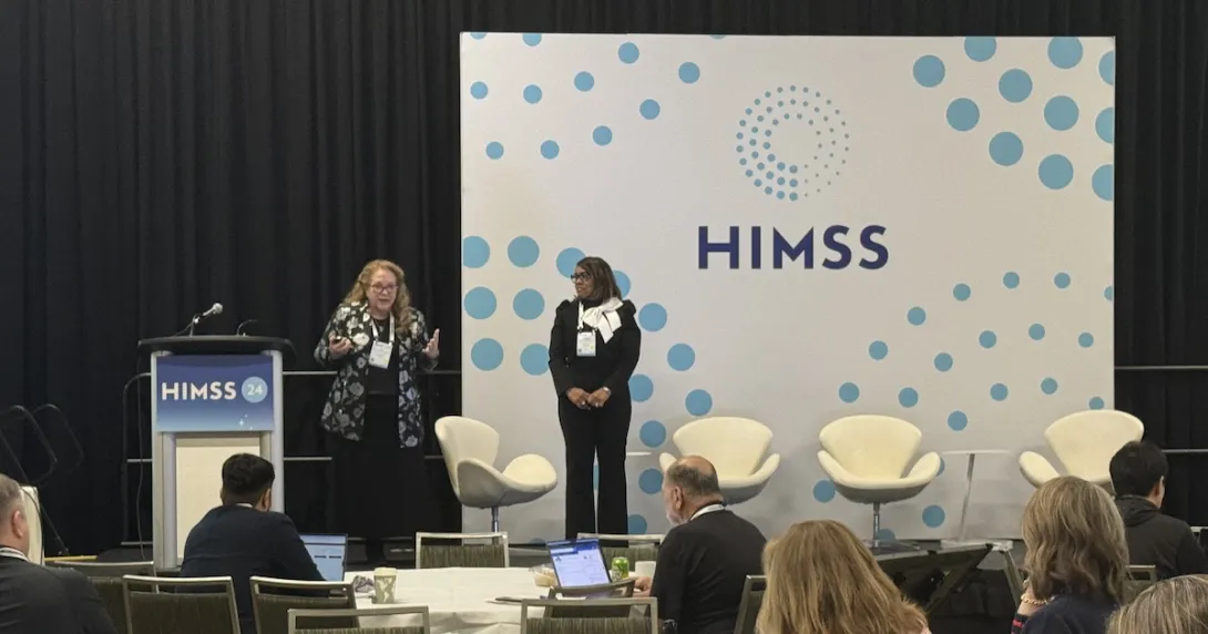 Murielle Beene, senior vice president and chief health informatics officer at Trinity Health, and Gay Landstrom, senior vice president and chief nursing officer at Trinity Health Murielle Beene, senior vice president and chief health informatics officer at Trinity Health, and Gay Landstrom, senior vice president and chief nursing officer at Trinity Health