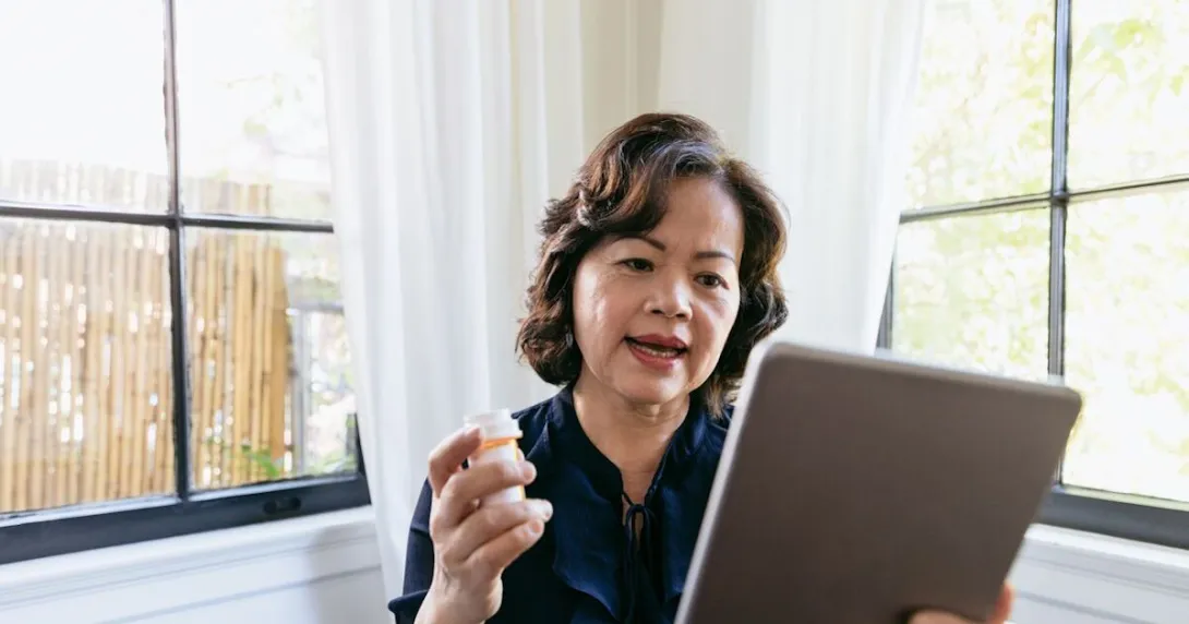 Person on telehealth platform